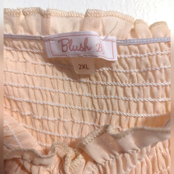 NWOT: Adjustable Crop Top/Peasant Top | Blush BJ - Picture 4 of 4